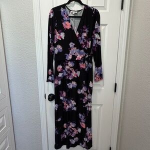 Jennifer Lopez - Floral Maxi Wrap Dress - size L